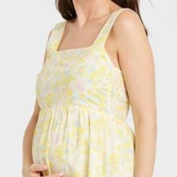 The Nines by HATCH™ Tank Maternity Dress Yellow Floral  🌼  NEW!!! - Picture 4 of 9